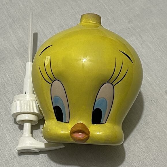 Vintage 93 Tweety Bird Ceramic Liquid Soap Dispenser Looney Tune Warner CIC Rare - Picture 1 of 7